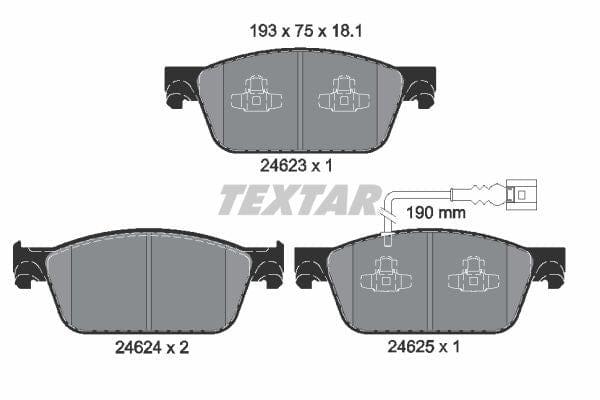 Textar Brake Pads Full Set Of 4 Front 2462301 - image 4