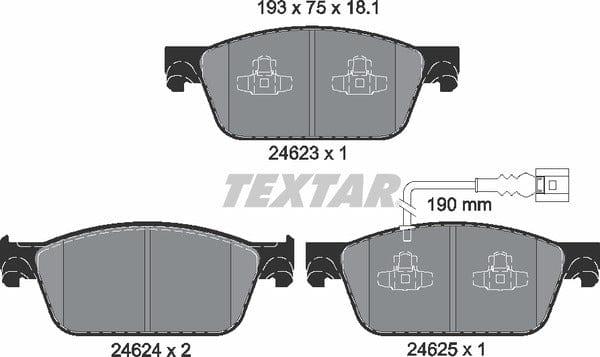 Textar Brake Pads Full Set Of 4 Front 2462301 - image 5