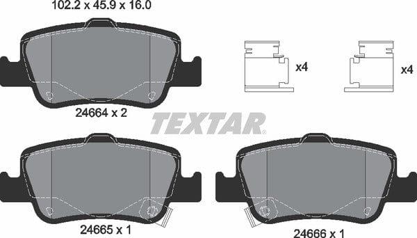 Textar Brake Pads Set Brake Pads Full Set Of 4 Rear 2466401 - image 5