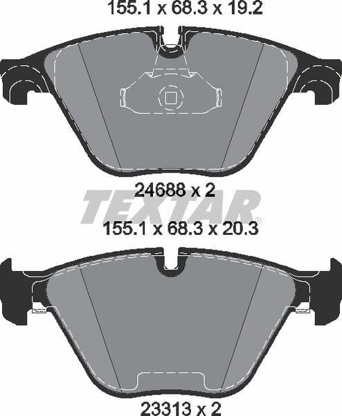 Textar Brake Pads Full Set Of 4 Front 2468801 - image 5