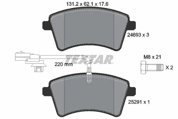 Textar Brake Pads Full Set Of 4 Front With Brake Caliper Screws 2469306 - image 4