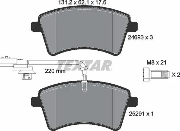 Textar Brake Pads Full Set Of 4 Front With Brake Caliper Screws 2469306 - image 5