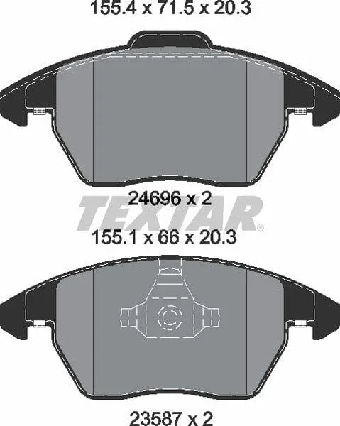 Textar Brake Pads Full Set Of 4 Front 2469601 - image 5