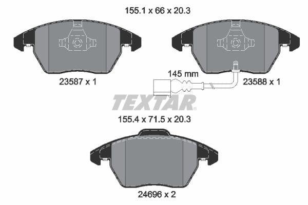 Textar Brake Pads Full Set Of 4 Front 2469602 - image 4