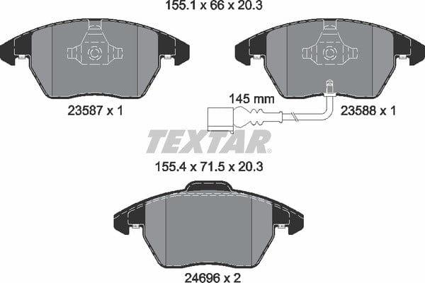 Textar Brake Pads Full Set Of 4 Front 2469602 - image 5