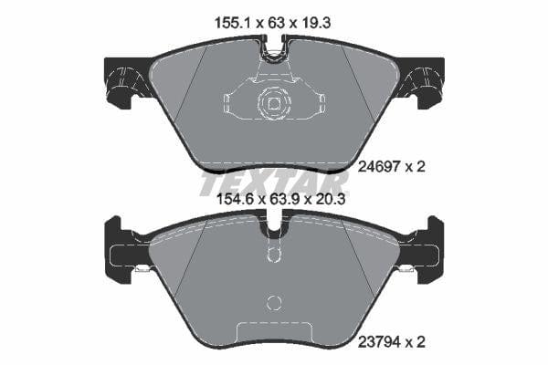 Textar Brake Pads Full Set Of 4 Front 2469701 - OEM Quality Replacement - image 4
