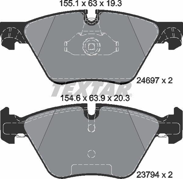Textar Brake Pads Full Set Of 4 Front 2469701 - OEM Quality Replacement - image 5