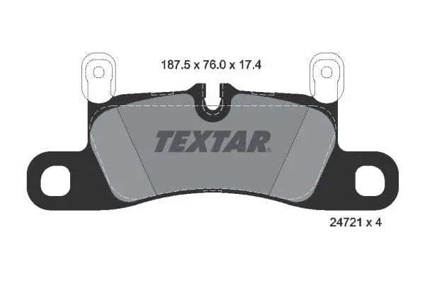 Textar Brake Pads Full Set Of 4 Rear With Counterweights 2472102 - image 4