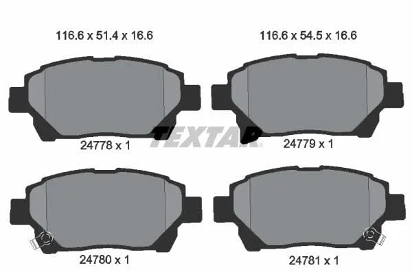 Textar Brake Pads Full Set Of 4 Front 2477801 - image 4