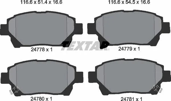Textar Brake Pads Full Set Of 4 Front 2477801 - image 5