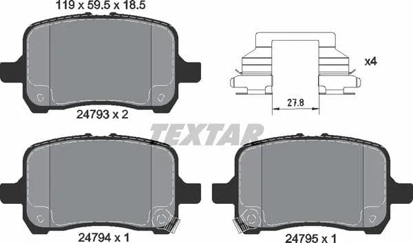Textar Brake Pads Full Set Of 4 Front 2479301 - image 5