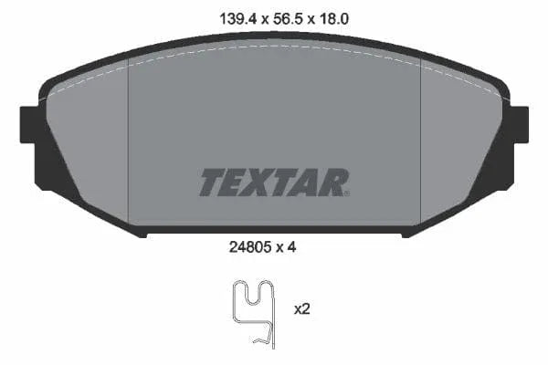 Textar Brake Pads Full Set Of 4 Front 2480501 - image 4