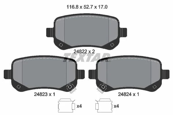 Textar Brake Pads Set Brake Pads Full Set Of 4 Rear 2482201 - image 4