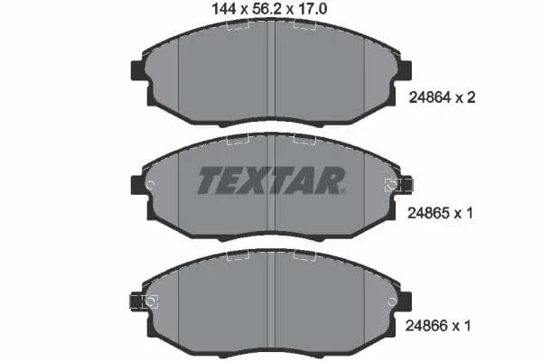Textar Brake Pads Full Set Of 4 Front 2486401 - image 4