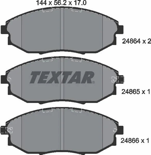Textar Brake Pads Full Set Of 4 Front 2486401 - image 5