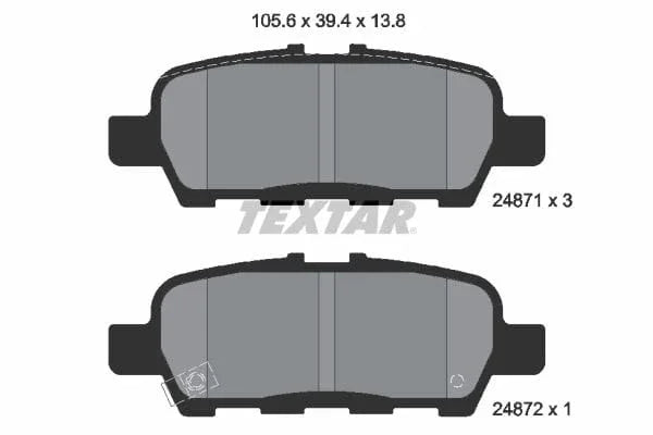 Textar Brake Pads Set Brake Pads Full Set Of 4 Rear 2487101 - image 4