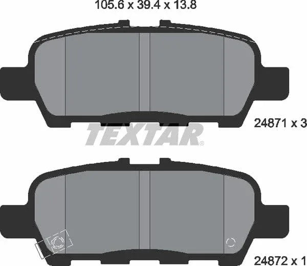 Textar Brake Pads Set Brake Pads Full Set Of 4 Rear 2487101 - image 5