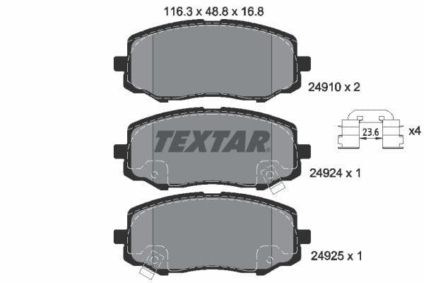 Textar Brake Pads Full Set Of 4 Front 2491001 - image 4