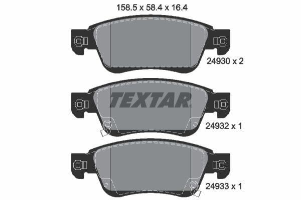 Textar Brake Pads Full Set Of 4 Front 2493001 - image 4