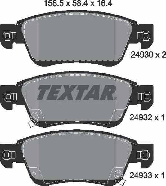 Textar Brake Pads Full Set Of 4 Front 2493001 - image 5