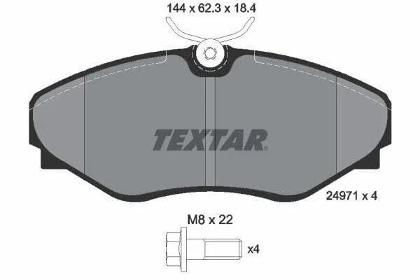 Textar Brake Pads Full Set Of 4 Front With Brake Caliper Screws 2497101 - image 4