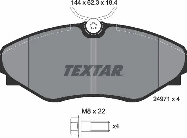 Textar Brake Pads Full Set Of 4 Front With Brake Caliper Screws 2497101 - image 5