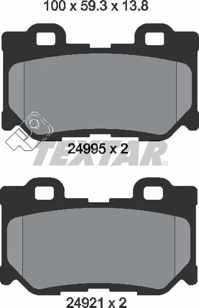 Textar Brake Pads Set Brake Pads Full Set Of 4 Rear 2499501 - image 5
