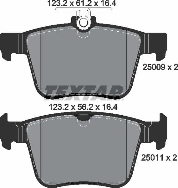 Textar Brake Pads Set Brake Pads Full Set Of 4 Rear 2500901 - image 5