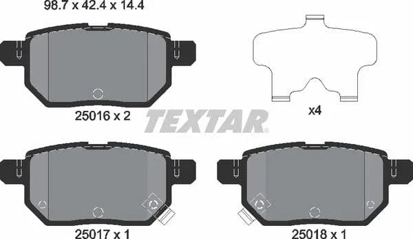 Textar Brake Pads Set Brake Pads Full Set Of 4 Rear 2501601 - image 5