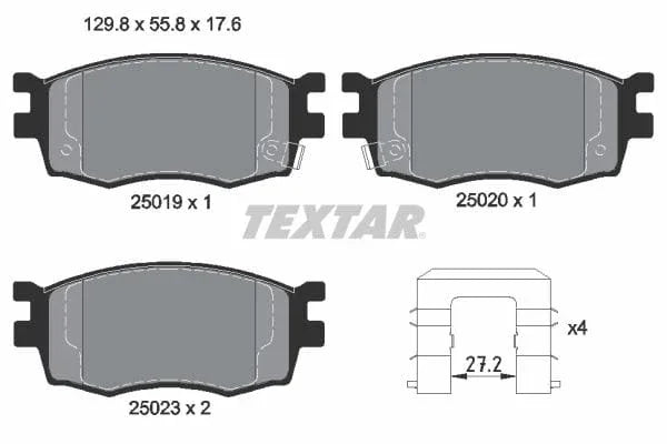Textar Brake Pads Full Set Of 4 Front 2501901 - image 4