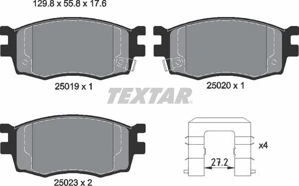 Textar Brake Pads Full Set Of 4 Front 2501901 - image 5