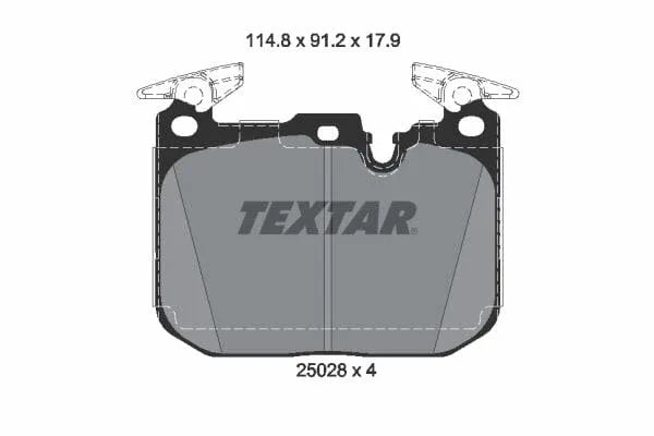 Textar Brake Pads Full Set Of 4 Front With Counterweights 2502805 - OEM Quality Replacement - image 4