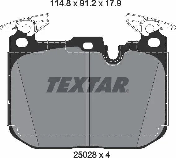 Textar Brake Pads Full Set Of 4 Front With Counterweights 2502805 - OEM Quality Replacement - image 5