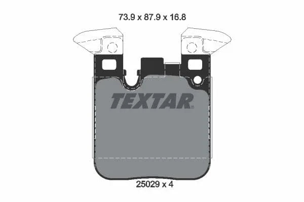 Textar Brake Pads Full Set Of 4 Rear With Counterweights 2502901 - OEM Quality Replacement - image 4