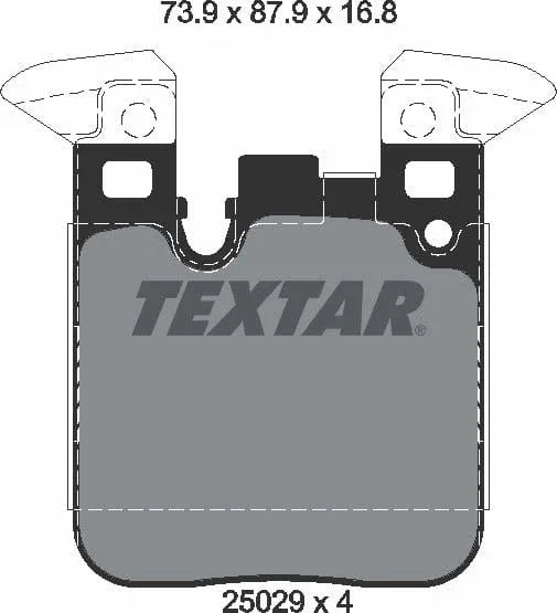 Textar Brake Pads Full Set Of 4 Rear With Counterweights 2502901 - OEM Quality Replacement - image 5