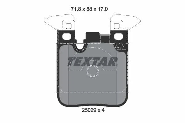 Textar Brake Pads Full Set Of 4 Rear With Counterweights 2502902 - image 4