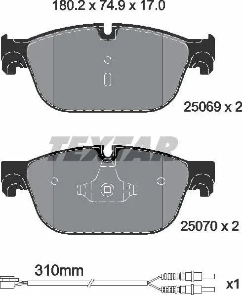 Textar Brake Pads Full Set Of 4 Front 2506901 - image 5