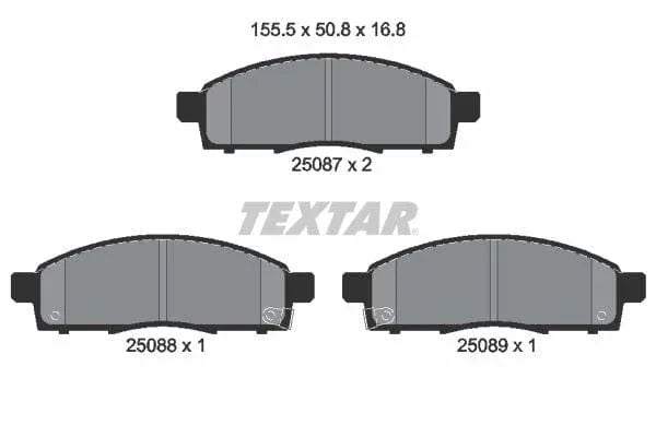 Textar Brake Pads Full Set Of 4 Front 2508701 - image 4