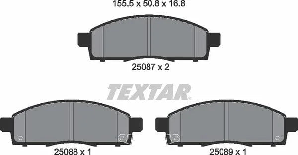 Textar Brake Pads Full Set Of 4 Front 2508701 - image 5