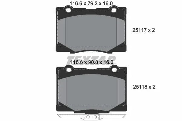 Textar Brake Pads Full Set Of 4 Front 2511701 - image 4