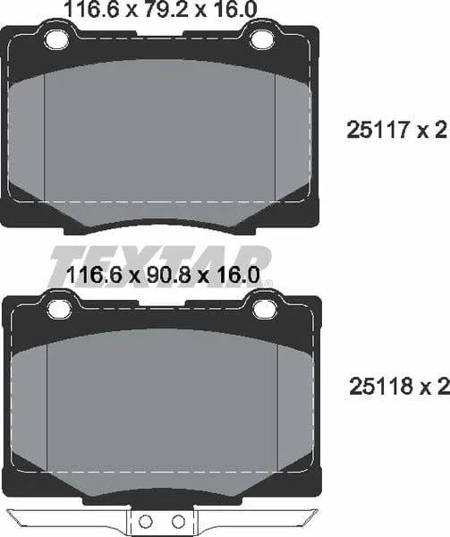 Textar Brake Pads Full Set Of 4 Front 2511701 - image 5