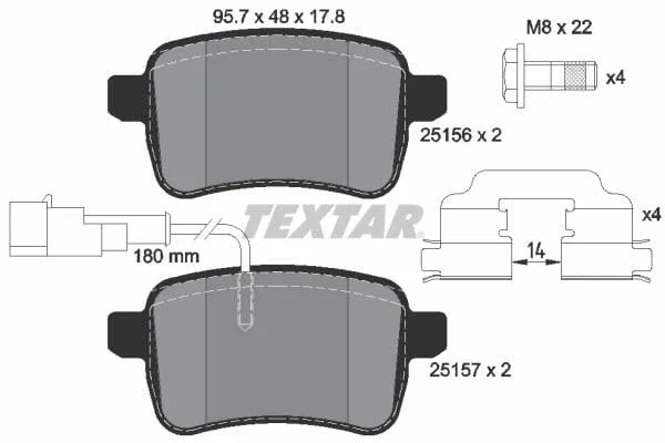 Textar Brake Pads Set Brake Pads Full Set Of 4 Rear 2515601 - image 4