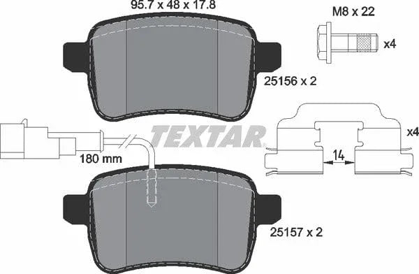 Textar Brake Pads Set Brake Pads Full Set Of 4 Rear 2515601 - image 5
