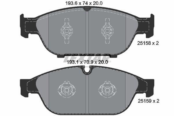Textar Brake Pads Full Set Of 4 Front 2515802 - image 4