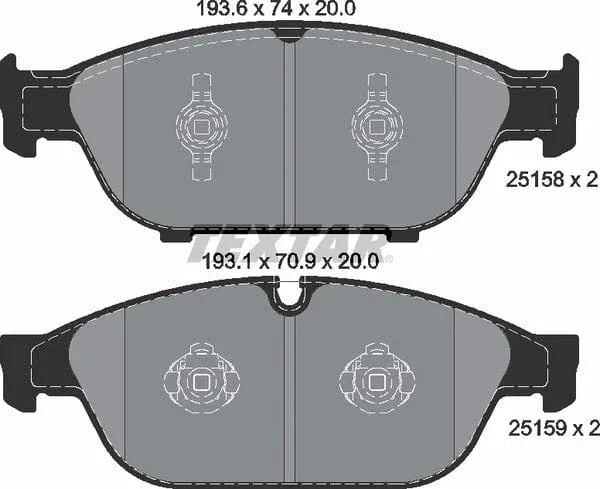 Textar Brake Pads Full Set Of 4 Front 2515802 - image 5