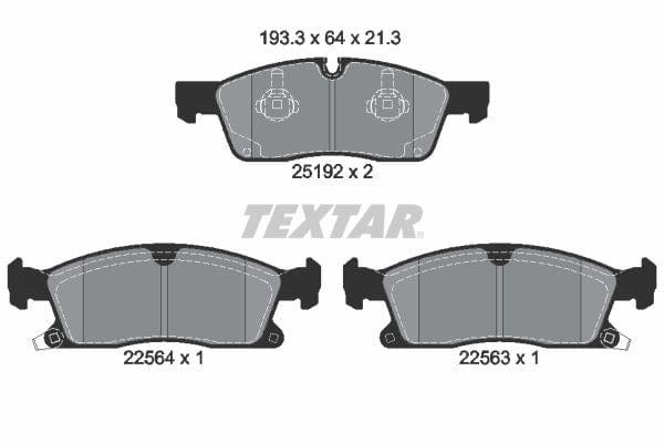 Textar Brake Pads Full Set Of 4 Front 2519207 - image 4