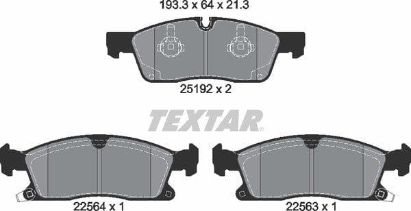 Textar Brake Pads Full Set Of 4 Front 2519207 - image 5