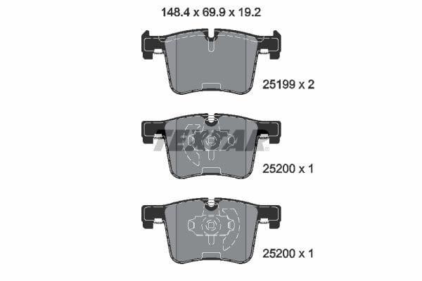 Textar Brake Pads Full Set Of 4 Front 2519901 - OEM Quality Replacement - image 4