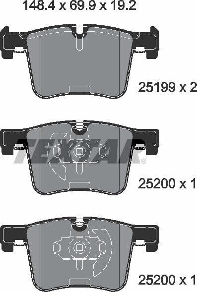 Textar Brake Pads Full Set Of 4 Front 2519901 - OEM Quality Replacement - image 5