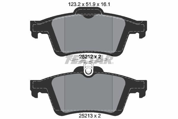 Textar Brake Pads Set Brake Pads Full Set Of 4 Rear 2521201 - image 4